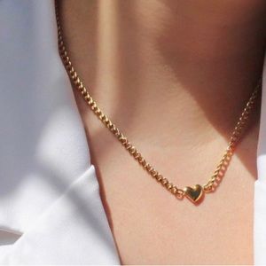 Heart Chain Necklace | 18K Gold